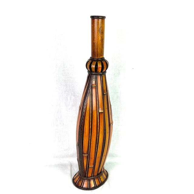 Handcrafted African Wood Vase Chairish