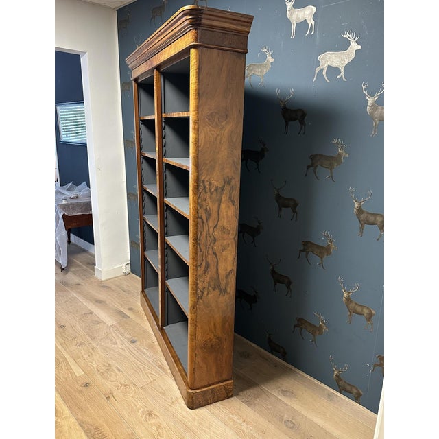 Antique Walnut Open Bookcase For Sale - Image 11 of 15