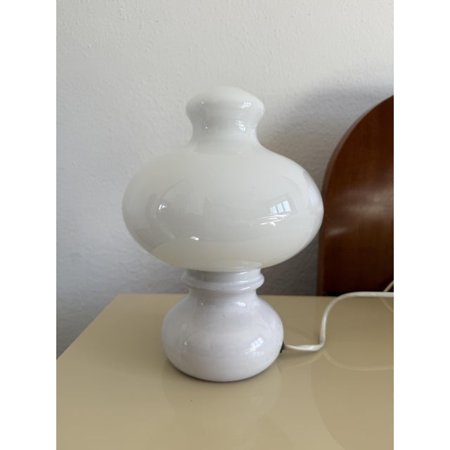 1980s Space Age Opaline Glass Table Lamp, 1970s For Sale - Image 5 of 6