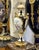 2010s French Sevres Porcelain Vase & Pedestal Set With Hand-Painted Romantic Scenes, Bronze Mounts & Marble Bases For Sale - Image 5 of 6