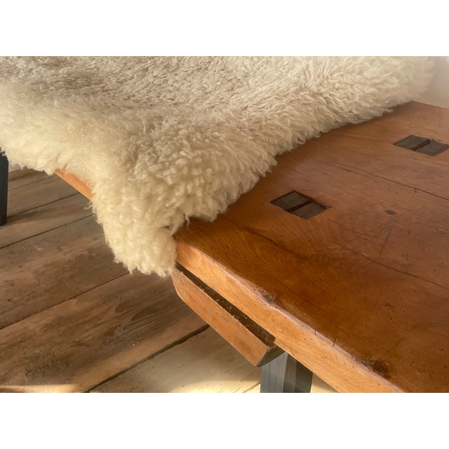 Wood Large Antique Oak Bench For Sale - Image 7 of 18