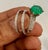 Emerald 2 Carat Zambian Emerald Cabochon & Diamond Cocktail Ring 14 Kt Gold with Band For Sale - Image 8 of 18