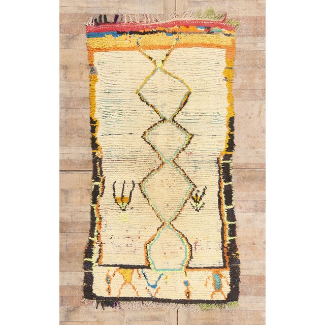 Vintage Azilal Boucherouite Moroccan Rug, 03'11 X 07'10 For Sale - Image 10 of 10