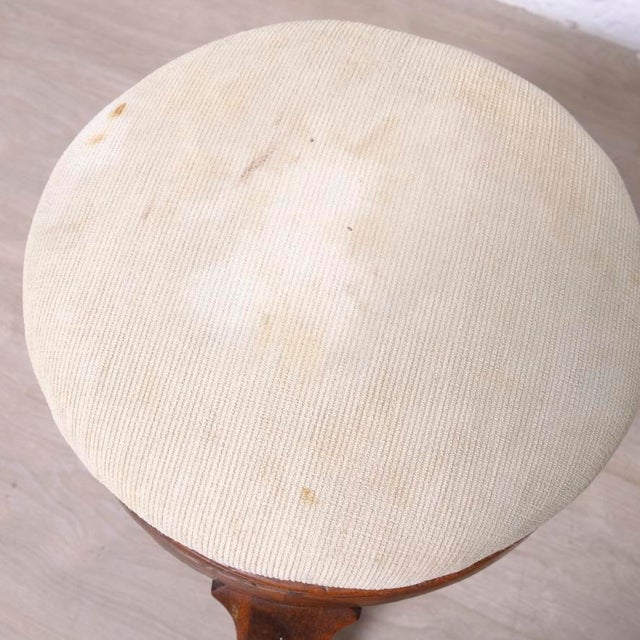 Antique Wooden Swivel and Adjustable Screw Piano Stool, 1930s For Sale - Image 9 of 12