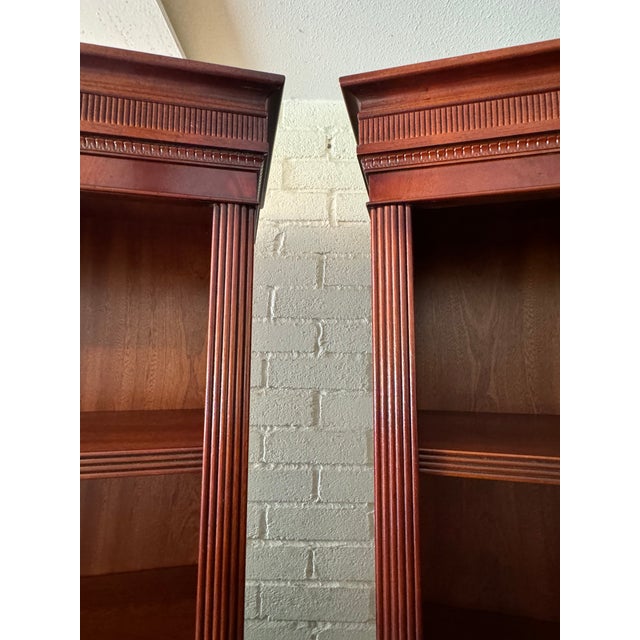 Scully & Scully Open Mahogany Bookcases - a Pair | Chairish