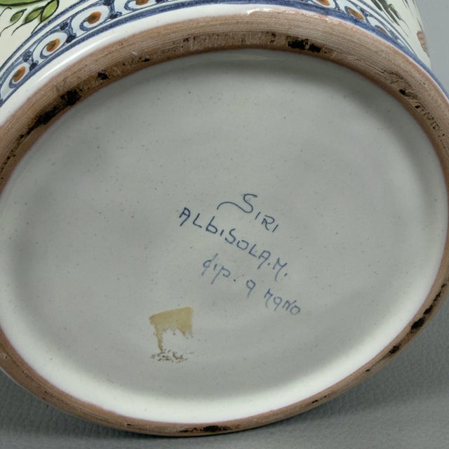 Vintage Majolica Pharmacy Potiche Vase, 1985 For Sale - Image 9 of 13