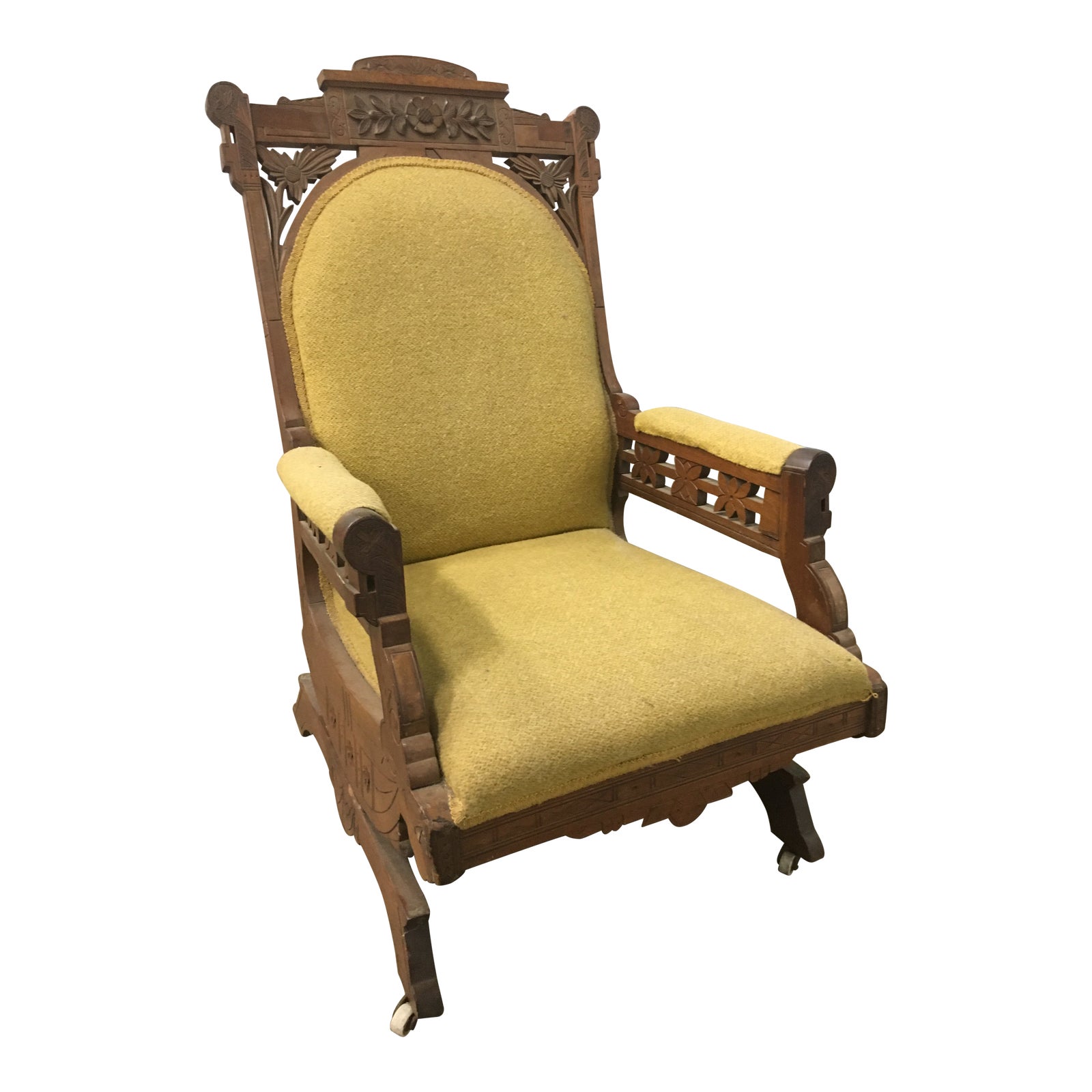 Early 20th Century Antique Wooden Glider Rocking Chair Chairish