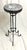 Antique Round Black & White Marble Top Wrought Iron Pedestal Stand. 30 1/2 inches tall by 12 1/2 inches in diameter base...