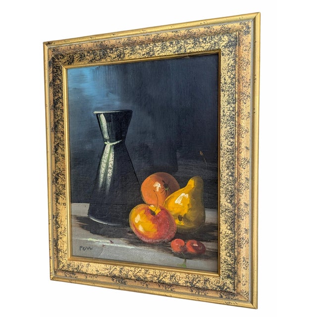 Vintage Still Life Oil Painting Signed Ferri For Sale In Charlotte - Image 6 of 10