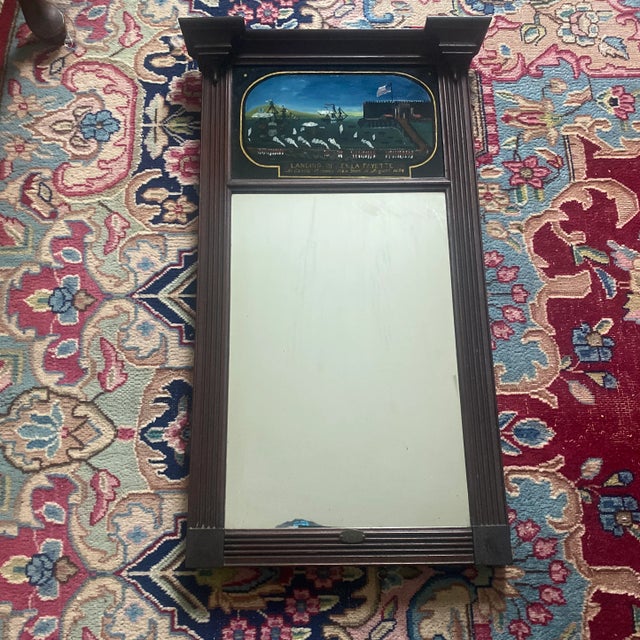 19th Century Hand Painted New York Harbor Federal Mirror For Sale - Image 13 of 13