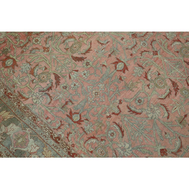 Early 20th Century Deer Head Pink Antique Persian Bidjar Pictorial Room Size Rug For Sale - Image 5 of 18