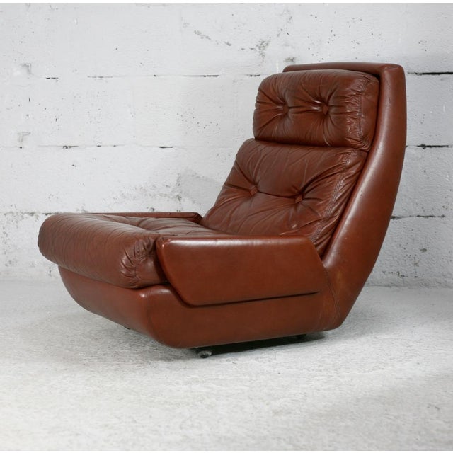 French Space Age Armchair in Leather by Jean Prévost, 1970 For Sale - Image 12 of 18