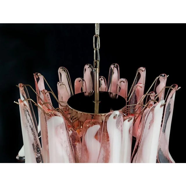 Italian Petals Chandelier in Pink and White Murano For Sale - Image 12 of 15