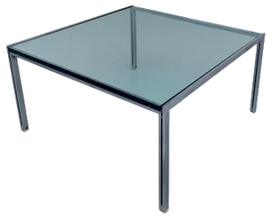 Italian Luar Coffee Table in Glass and Metal by Ross Littel for ICF Padova, 1970s