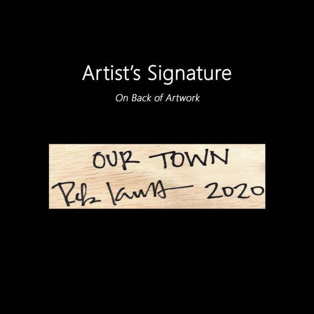 Blue Our Town - Contemporary Abstract Acrylic Painting by Rebecca Klundt For Sale - Image 8 of 8