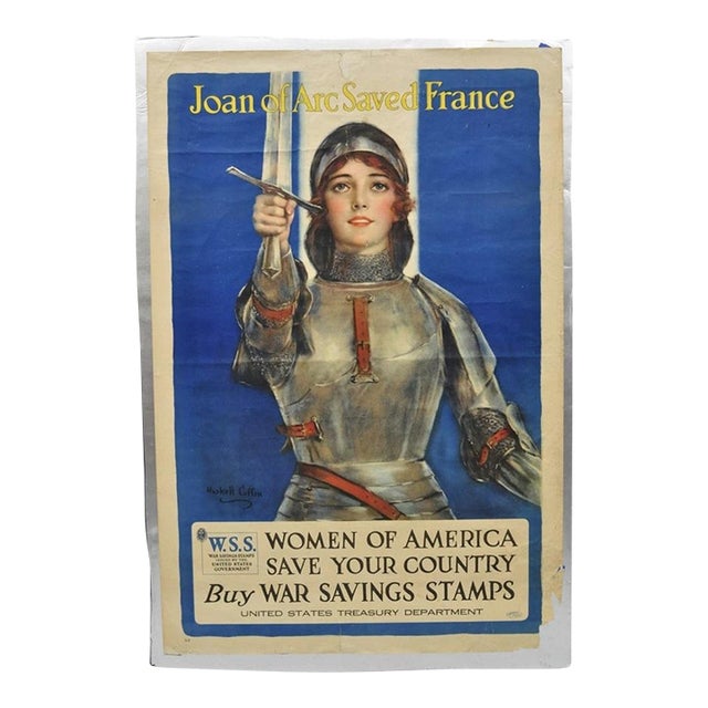 Original 1918 Wwi Poster 'Joan of Arc Saved France' by William Haskell Coffin For Sale