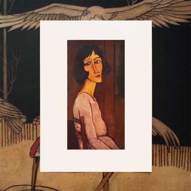 Portraiture 1958 After Amedeo Modigliani "Portrait of Marguerite", First English Edition Lithograph For Sale - Image 3 of 9