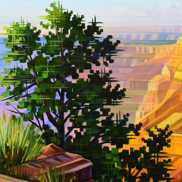 Golden Canyon by Michelle Condrat | Oil on panel Landscape with canyon and trees. For Sale