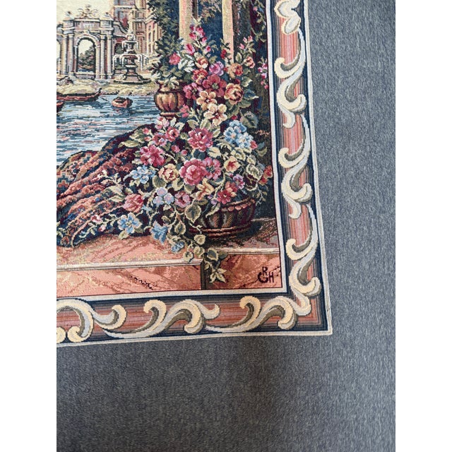 Arazzo Hanging Tapestry With Golden Rope Coils, Set For Sale - Image 4 of 12