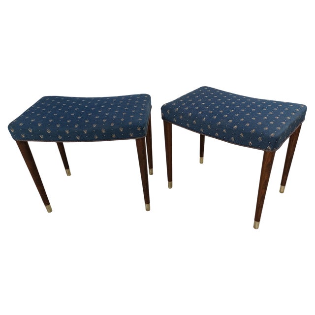 Set of Fully Restored Danish Art Deco Stools by Robert Rasmussen, 1930s For Sale
