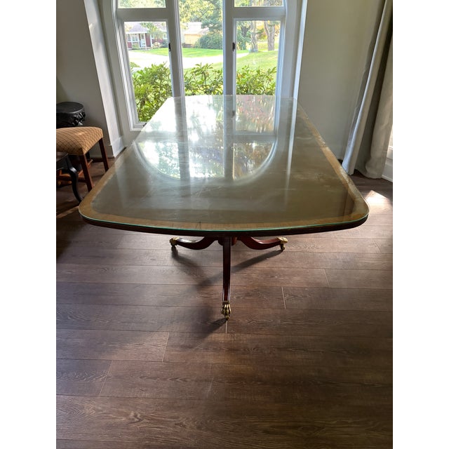 Ethan Allen 1980s Ethan Allen Banded Mahogany Clawfoot Dining Table + 4 Chairs For Sale - Image 4 of 17