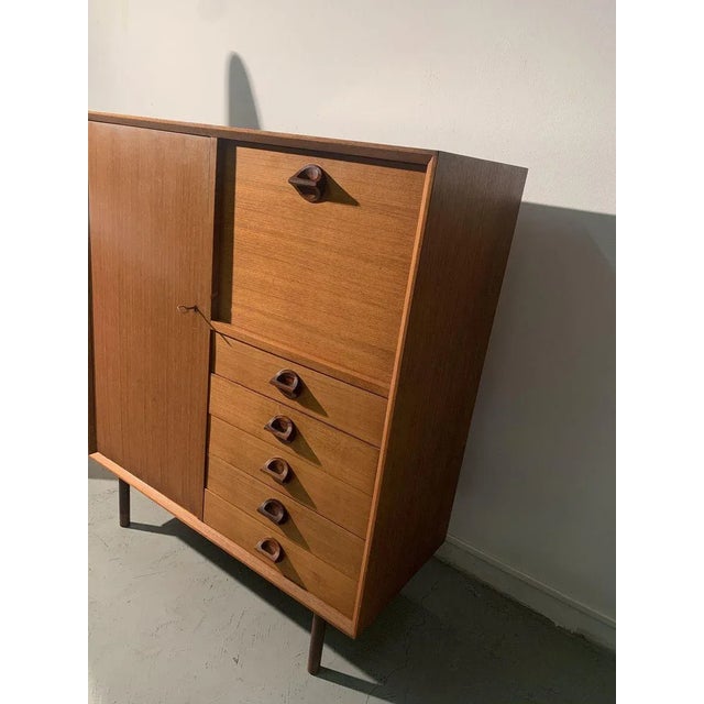 Vintage Teak Highboard, 1960s, in Very Good conditions. Designed 1960 to 1969