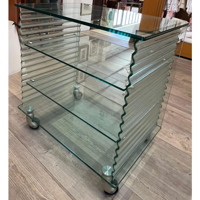 Tempered Glass Trolley from Fiam-Pesaro For Sale - Image 4 of 10