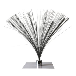 1960s Vintage Harry Bertoia Style Spray Sculpture Chrome For Sale