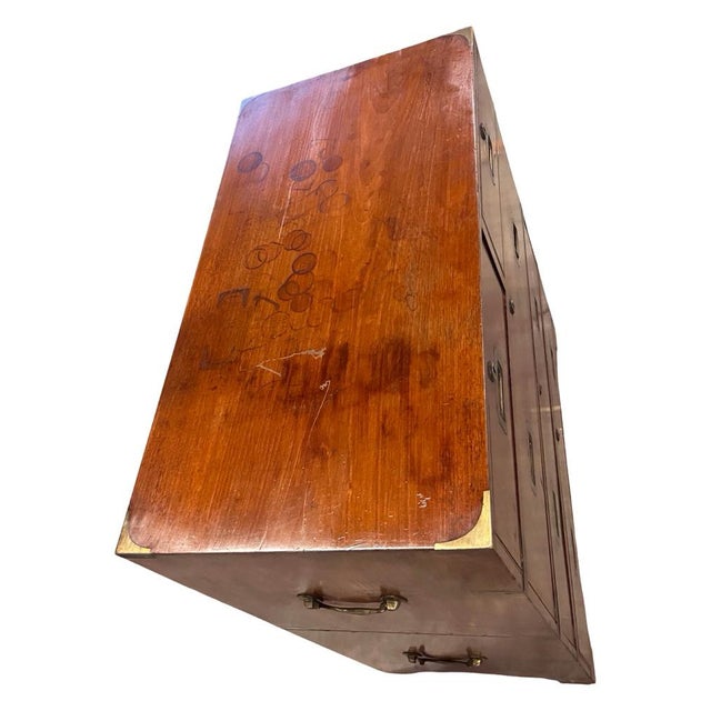 19th Century English Mahogany Campaign Chest For Sale - Image 11 of 13