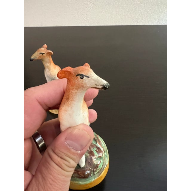 A Pair of Antique Staffordshire Decorated Whippets, Circa 1830's For Sale - Image 12 of 12