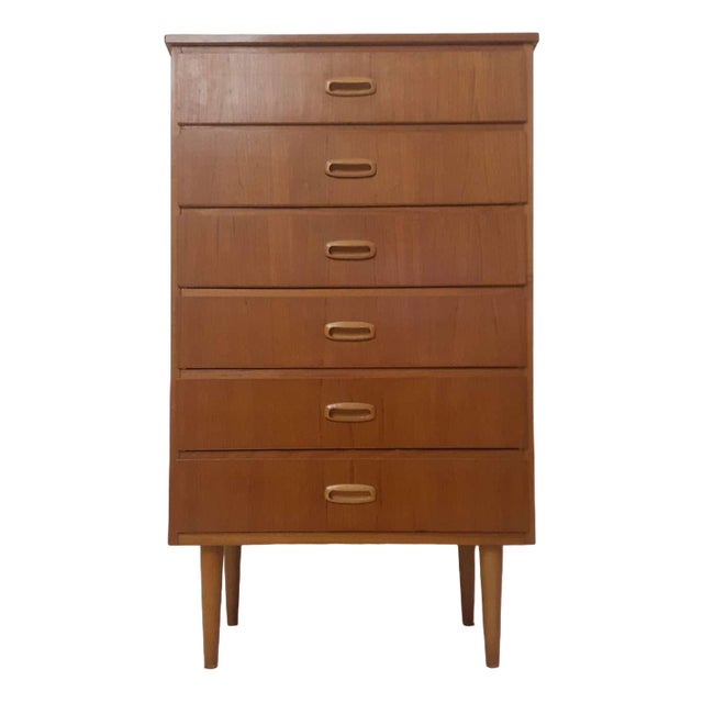Danish High Chest of Drawers, 1970s For Sale