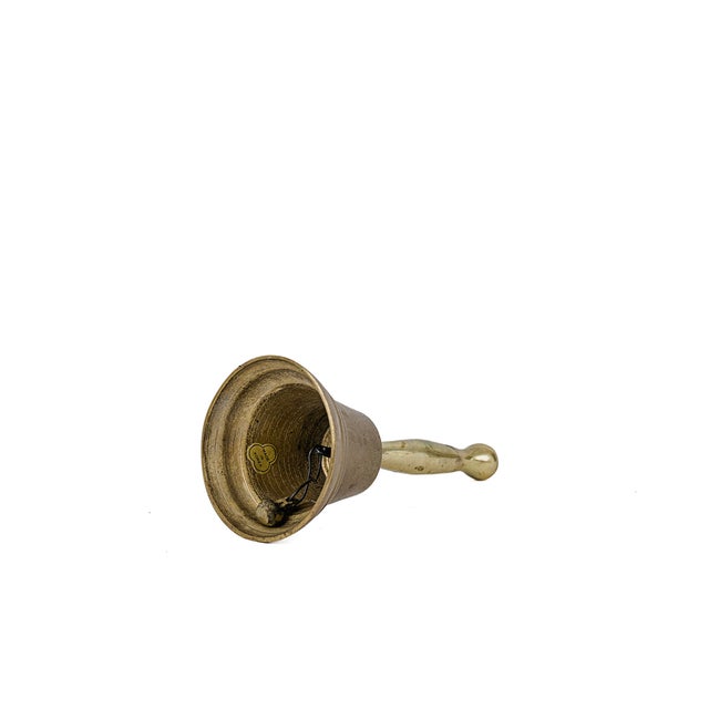 Vintage Solid Brass Hand Bell. Traditionally used as a dinner bell, school teacher's bell, or service counter call bell....