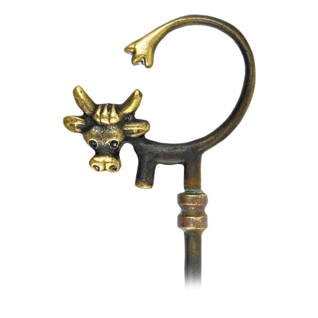 Brass Cow Shoehorn by Walter Bosse for Herta Baller, Austria, 1950s For Sale
