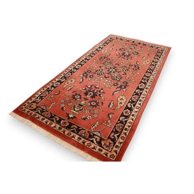 Red Middle Eastern Hand-Knotted Sarough Rug For Sale - Image 8 of 10