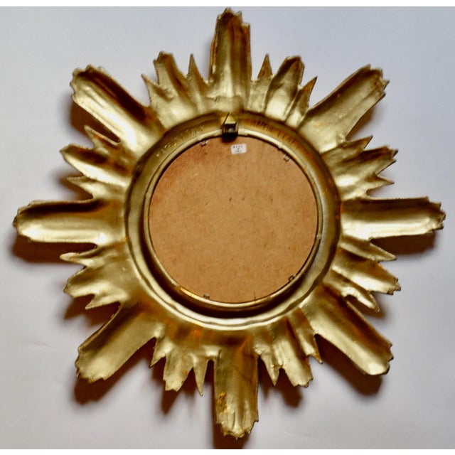 Vintage Italian Gilt Sunburst Mirror For Sale - Image 13 of 14