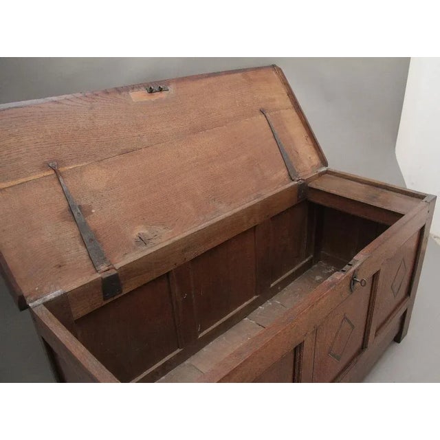 Early 18th Century Oak Coffer, 1740s For Sale - Image 4 of 11