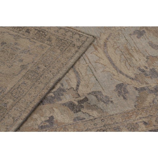 Beige Rug & Kilim’s Modern Rug in Polonaise-Inspired Beige and Gray Floral Medallion For Sale - Image 8 of 8