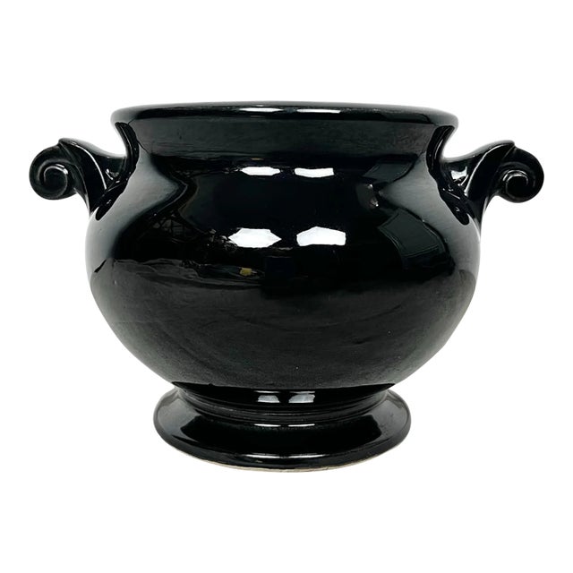 Vintage McCoy Black Ceramic Urn For Sale