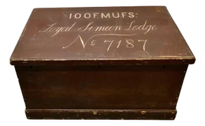 Antique Masonic Pine Chest