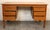 Brown Vintage Mid-Century Modern Six Drawer Teak Writers Desk For Sale - Image 8 of 18