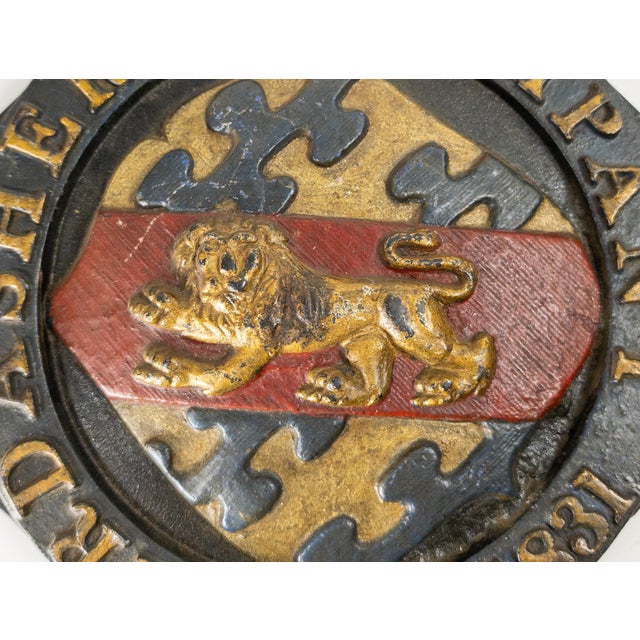 19th Century 19th Century Architectural Cast Iron Plaque Haberdasher's Company 1831 For Sale - Image 5 of 8
