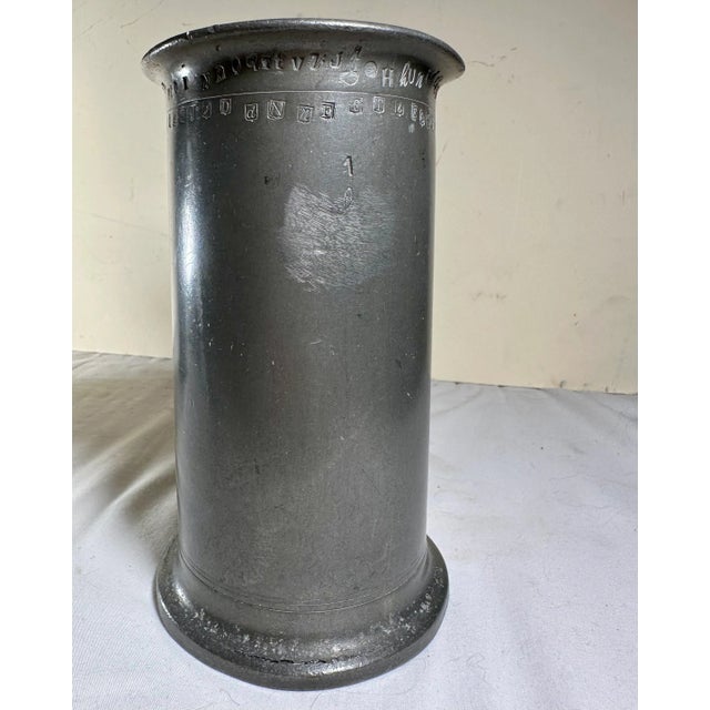 Two Antique French Heavy Pewter Measuring Tankards For Sale In West Palm - Image 6 of 17
