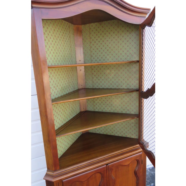 Mid 20th Century Cherry Corner Display China Cabinet Cupboard For Sale - Image 5 of 13
