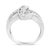 10K White Gold Ring 3/4 Cttw Round-Cut Diamond Bypass Ring (H-I Color, I2-I3 Clarity) - Size 7 For Sale - Image 4 of 6