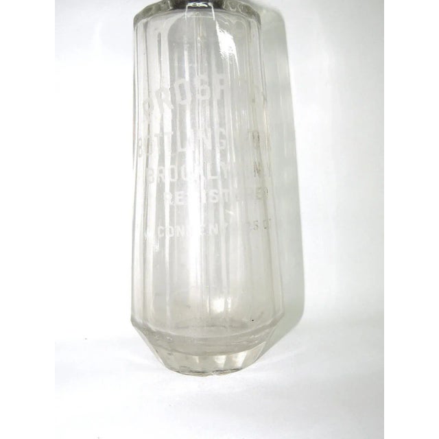 Art Deco Seltzer Bottle Clear Glass Prospect Bottling Works Brooklyn Ny For Sale In Miami - Image 6 of 11
