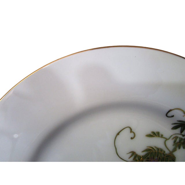 1950s 1950s Koshida Wisteria Garland Hand Painted Vintage Luncheon Tea Dessert Plate For Sale - Image 5 of 10