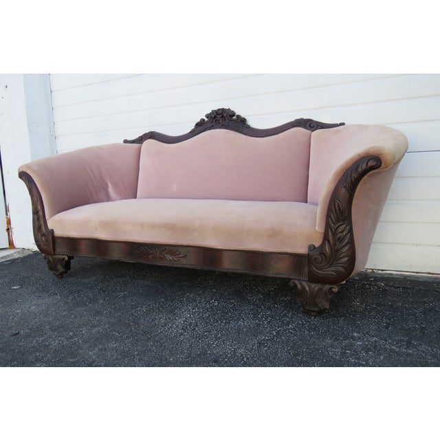 Victorian Late 1800s Hand Carved Flame Mahogany Sofa Couch Chairish