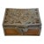 Vintage Chinese Dragon Relief Wood & White Metal Decorative Trinket Box For Sale