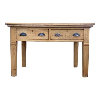Antique English Pine Prep Farm Table For Sale