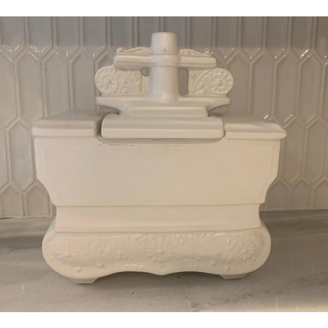 Shabby Chic Vintage Ceramic Cookie Jar For Sale - Image 3 of 7